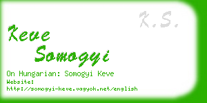 keve somogyi business card